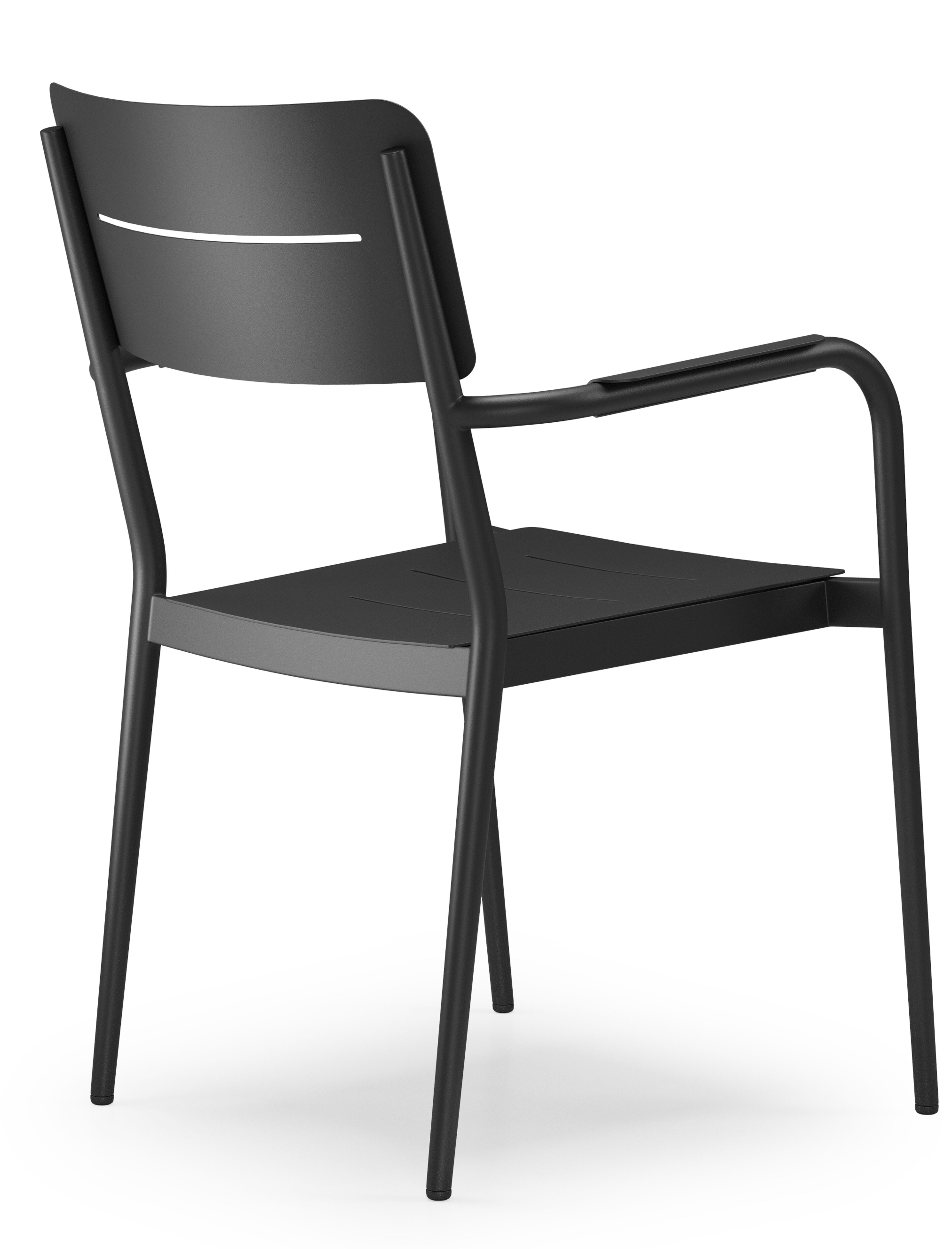 Salto stapelbare tuinstoel in zwart aluminium