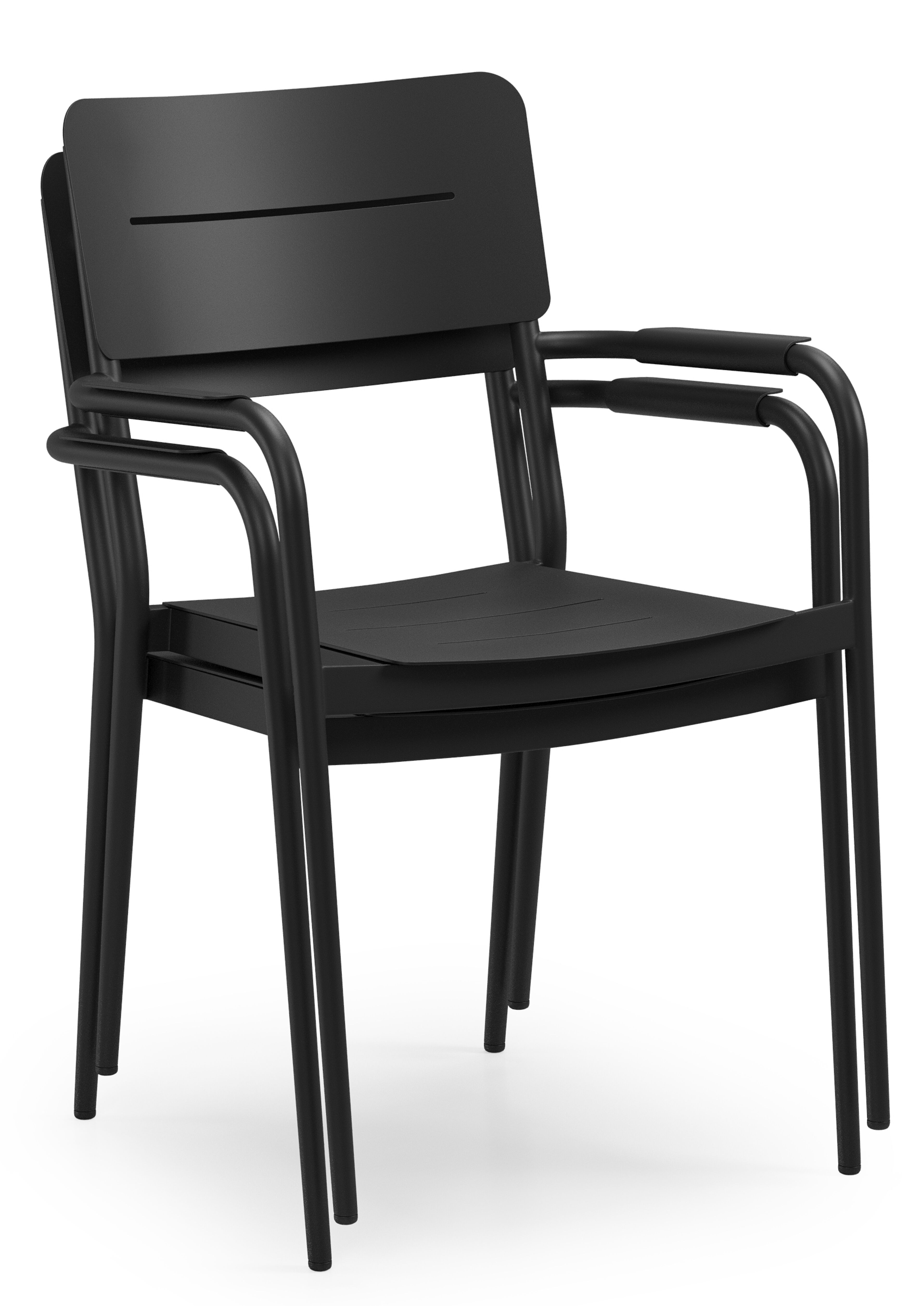 Salto stapelbare tuinstoel in zwart aluminium