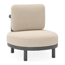 Lindo loungestoel in zwart aluminium met rustic weather+ softtouch kussens