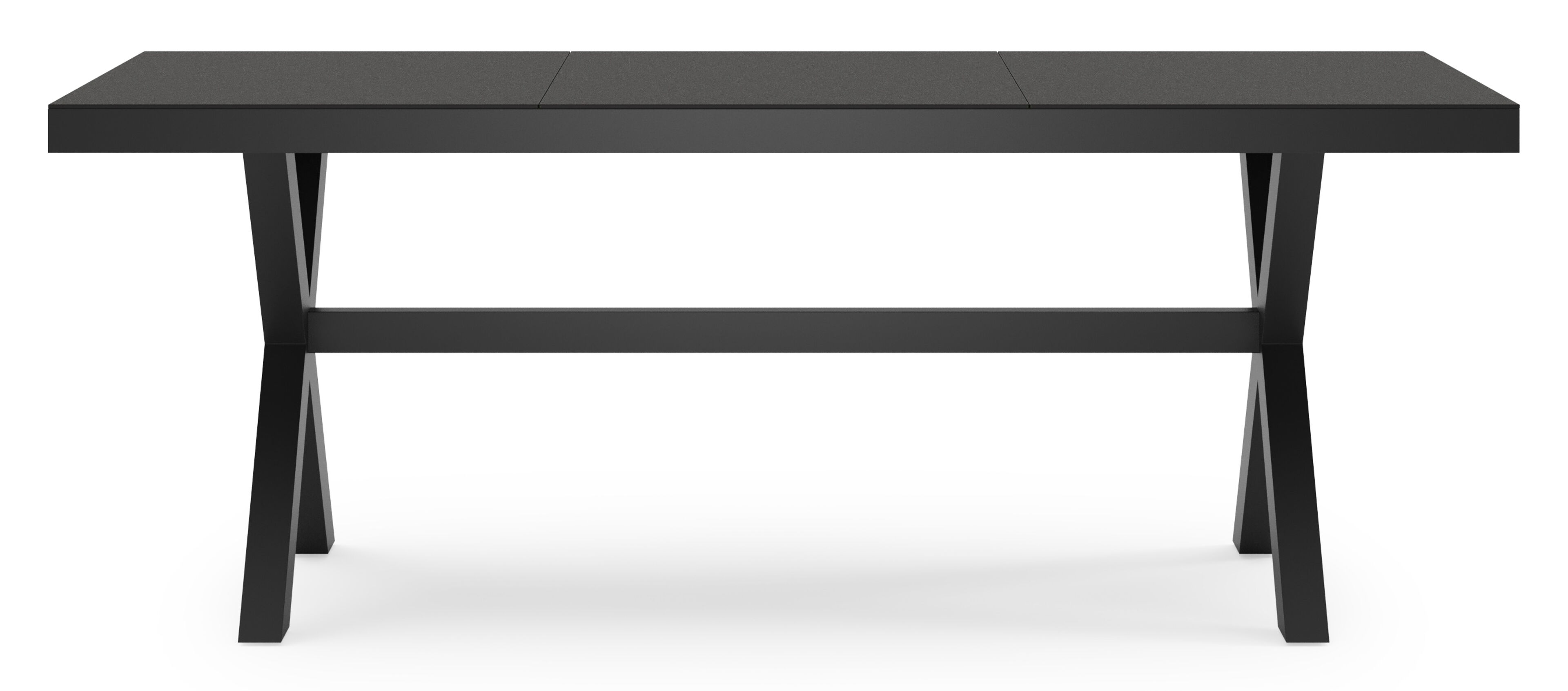 Bahia tuintafel rechthoekig in zwart aluminium en sintered stone zwart - L 200 x B 89 x H 75 cm
