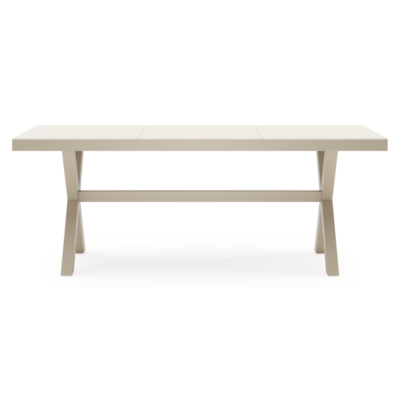 Bahia tuintafel rechthoekig in beige aluminium en sintered stone beige - L 200 x B 89 x H 75 cm