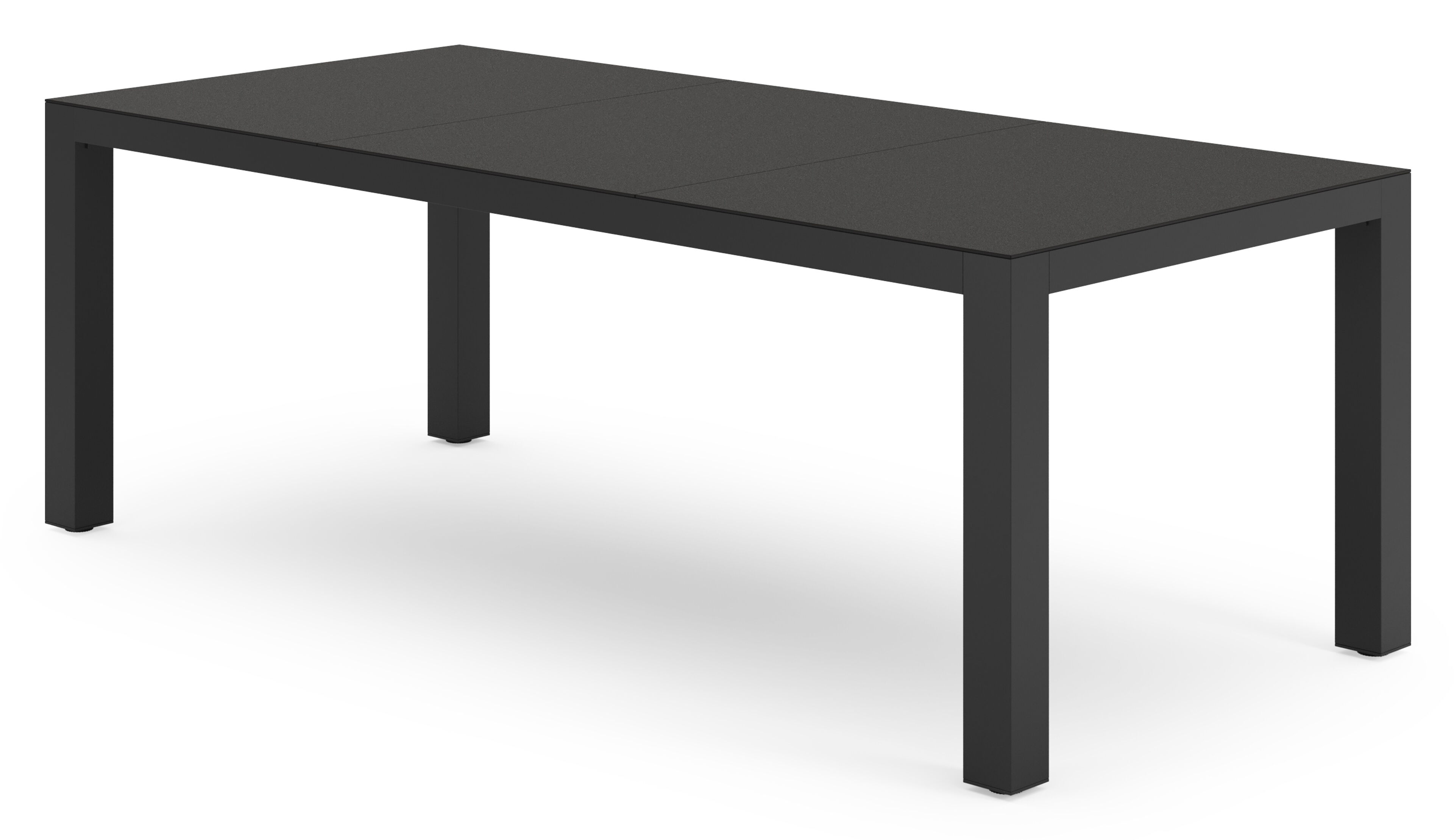 Calzo tuintafel rechthoekig in zwart aluminium en sintered stone zwart - L 220 x B 100 x H 74 cm