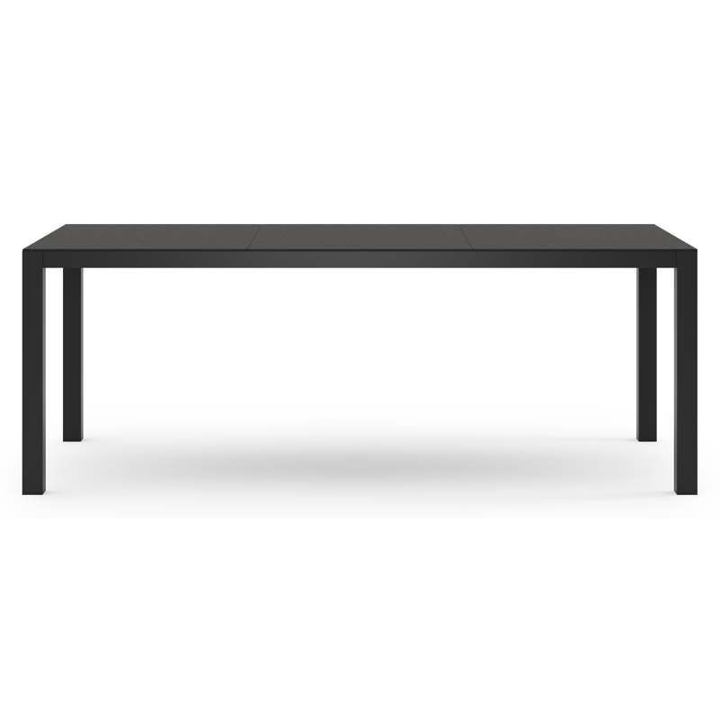 Table de jardin Toma rectangulaire en aluminium noir et sintered stone noir - Lg. 200 x Lrg. 90 x Haut. 73 cm