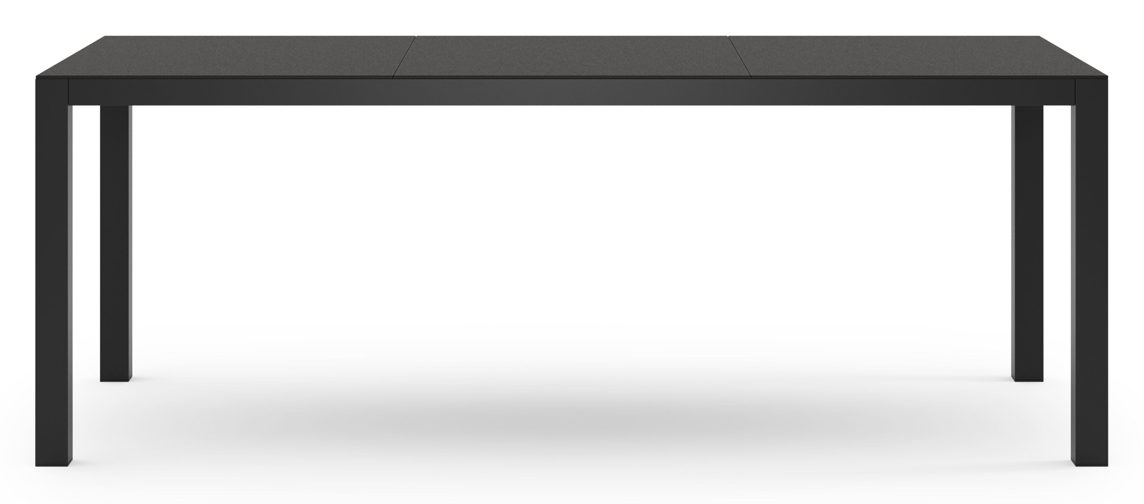 Table de jardin Toma rectangulaire en aluminium noir et sintered stone noir - Lg. 200 x Lrg. 90 x Haut. 73 cm
