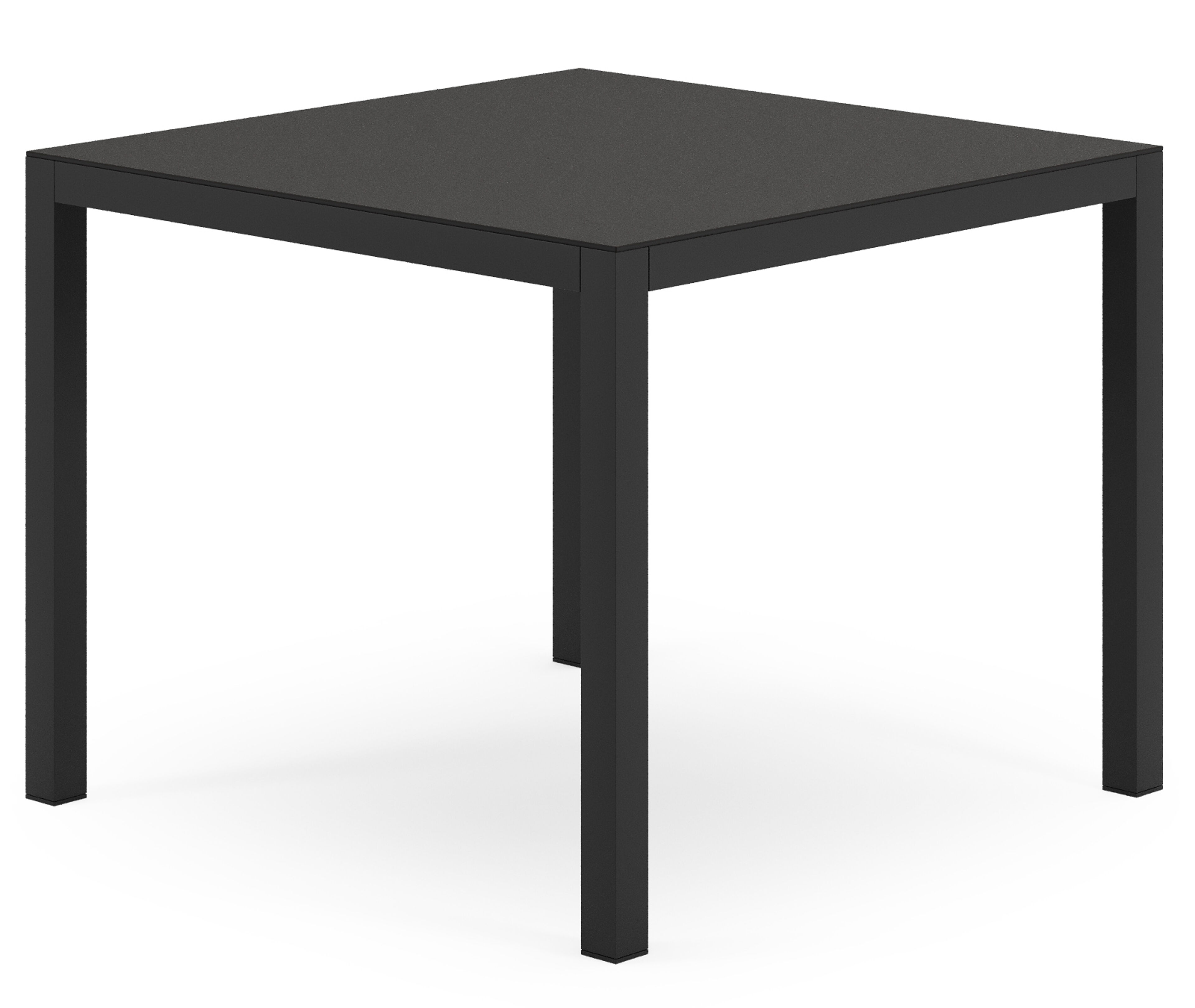 Table de jardin Feltro carré en aluminium noir et sintered stone notte minerale - Lg. 92 x Lrg. 92 x Haut. 74 cm