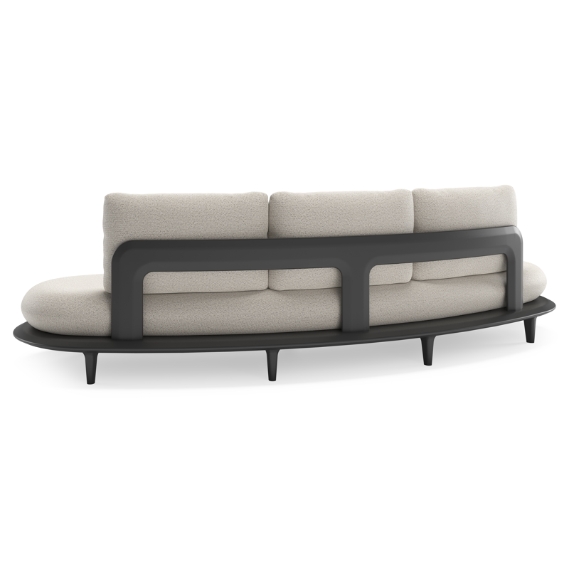 Bomero loungeset in zwart aluminium met firenze natural all weather solica kussen