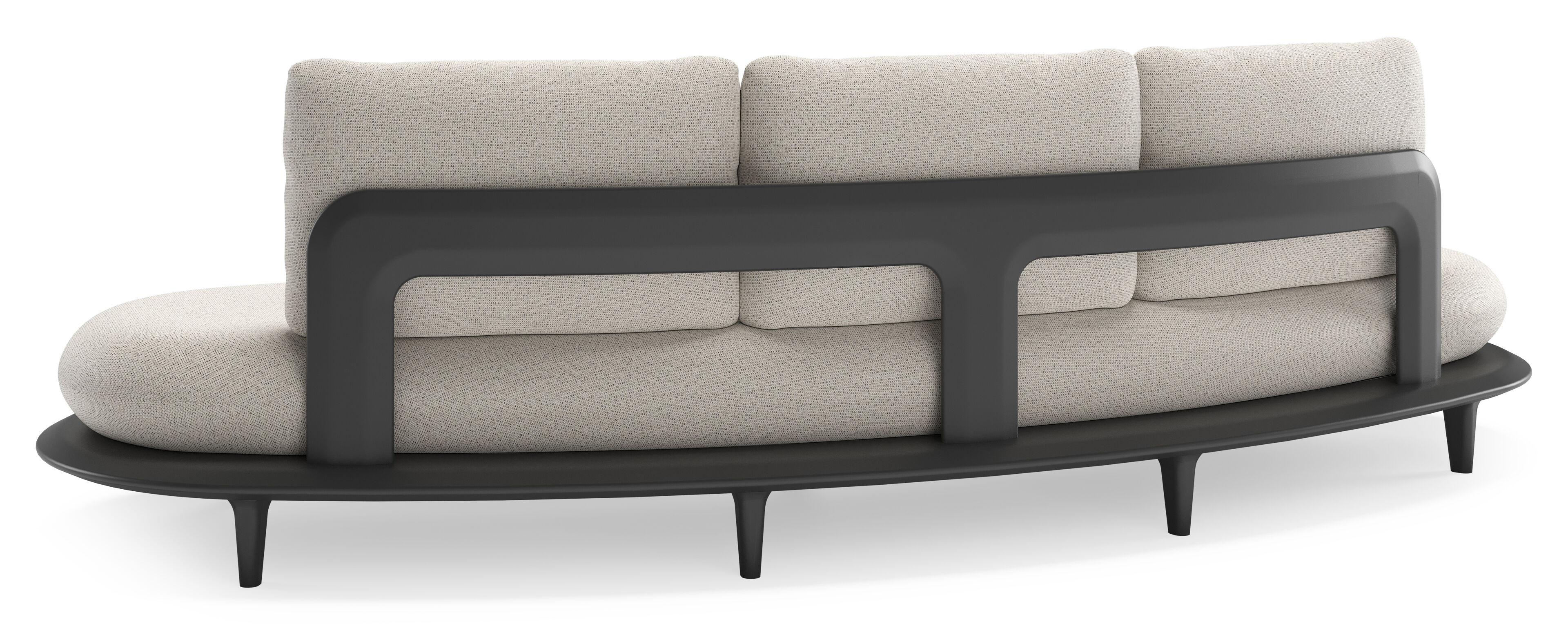 Bomero loungeset in zwart aluminium met firenze natural all weather solica kussen