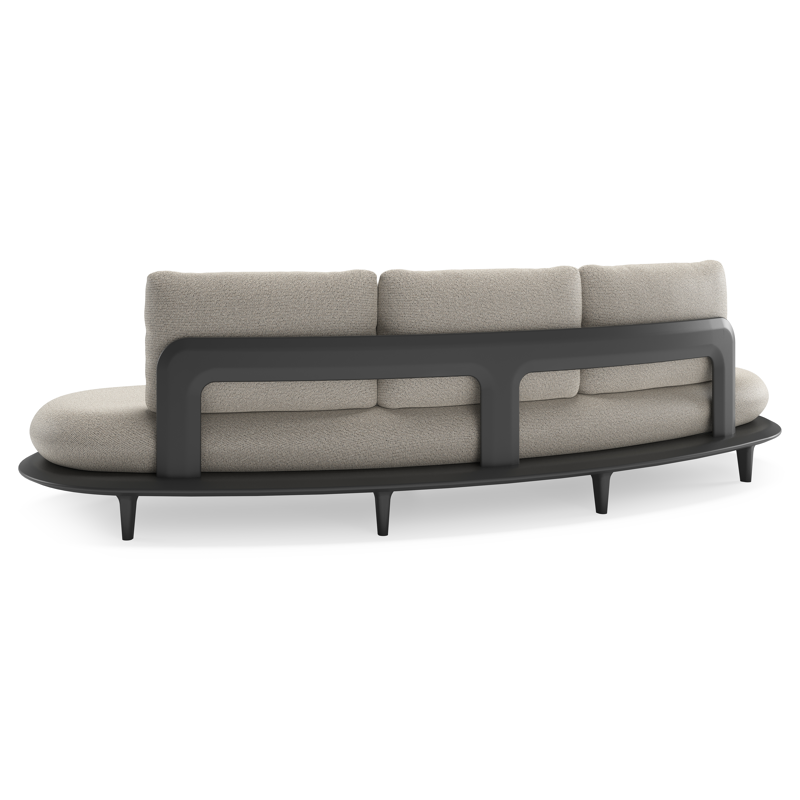 Bomero loungeset in zwart aluminium met firenze sand all weather solica kussen