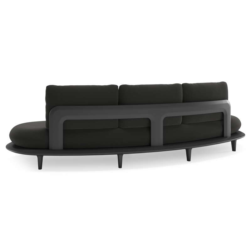 Bomero loungebank in zwart aluminium met natte sooty all weather sunbrella® luxe kussen