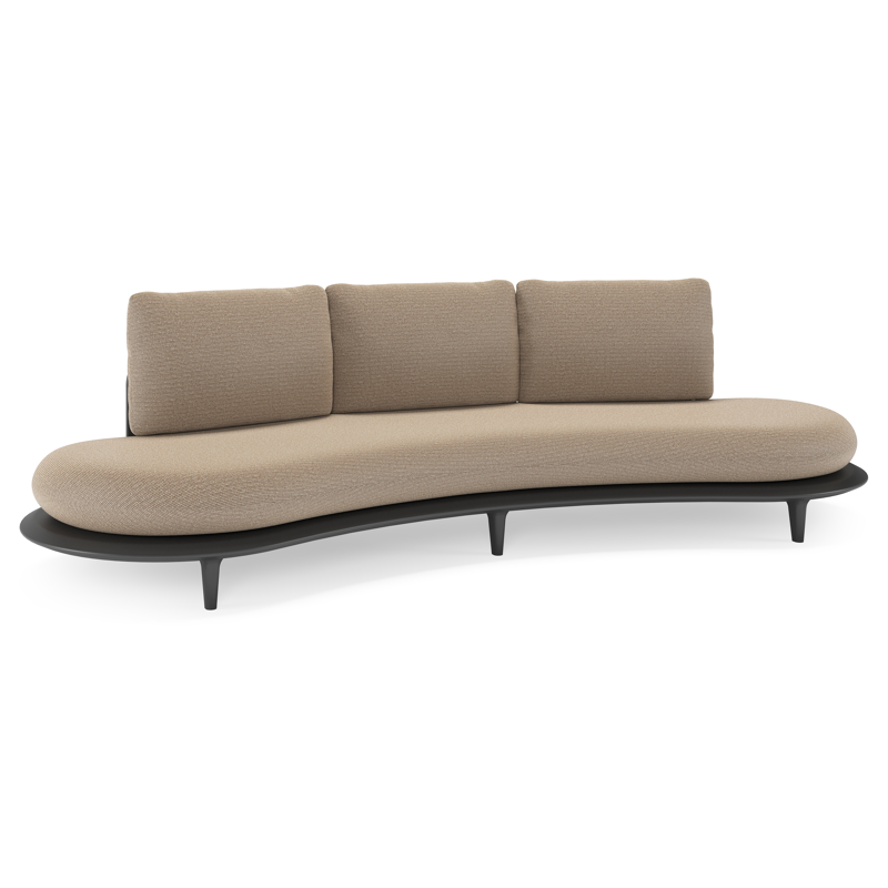 Bomero loungebank in zwart aluminium met firenze earth all weather solica kussen