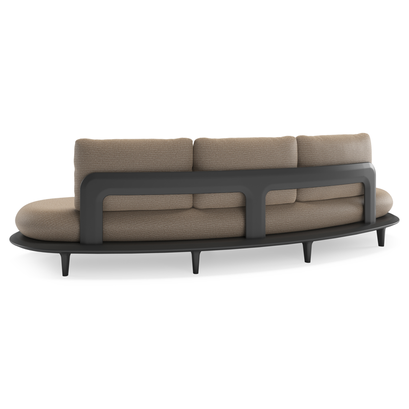 Bomero loungebank in zwart aluminium met firenze earth all weather solica kussen