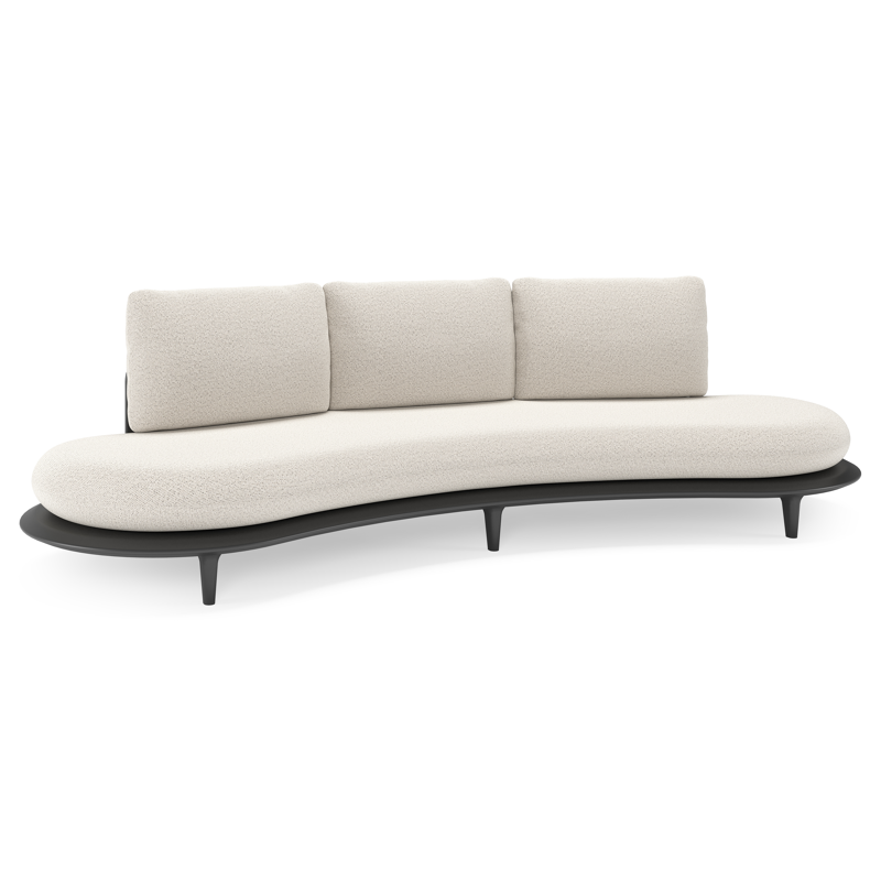 Bomero loungebank in zwart aluminium met firenze natural all weather solica kussen