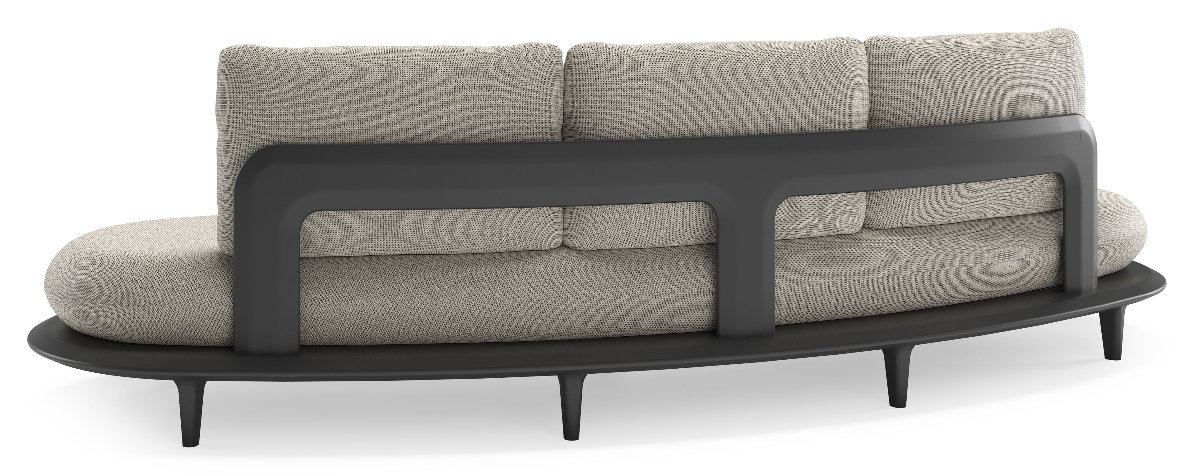 Bomero loungebank in zwart aluminium met firenze sand all weather solica kussen