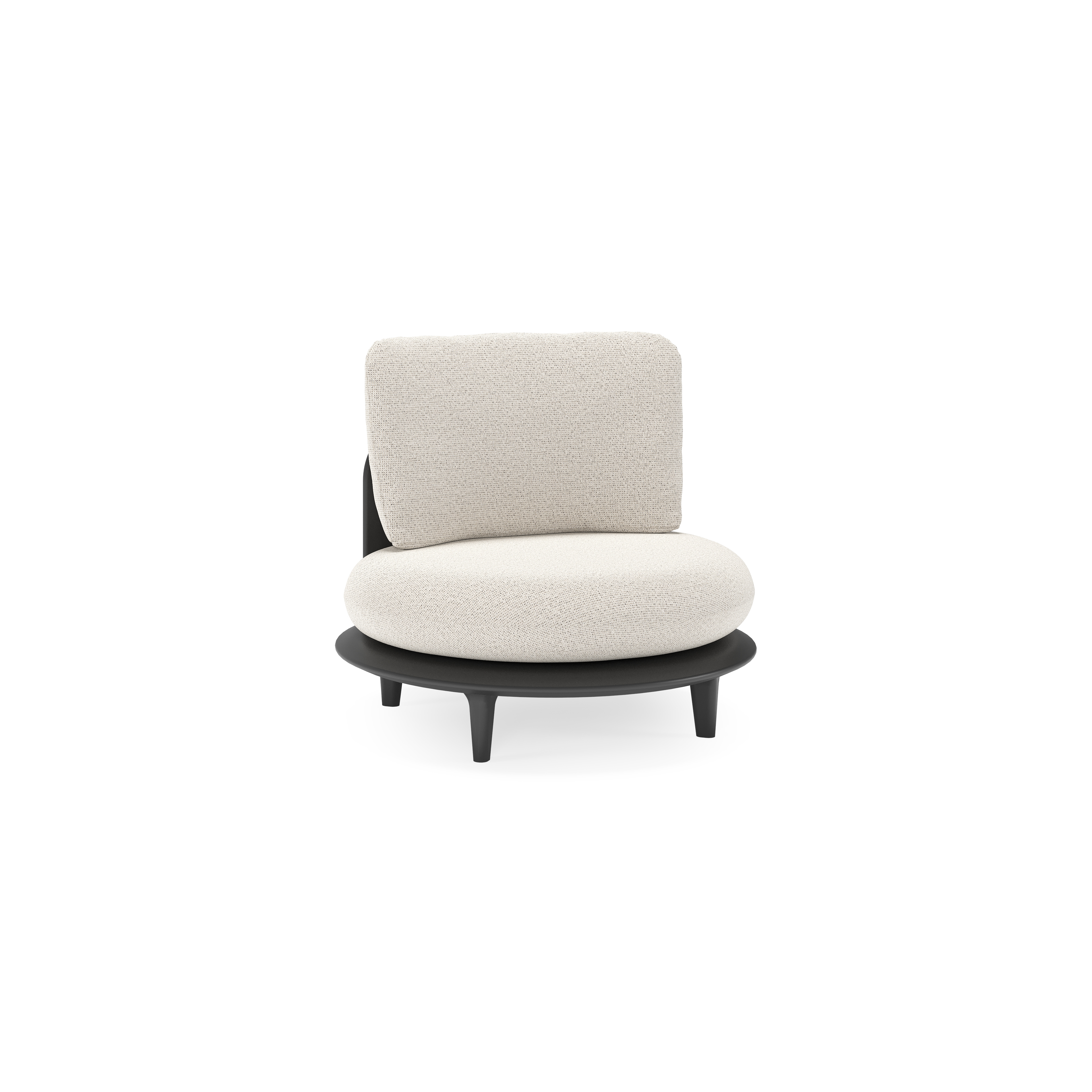 Bomero loungestoel in zwart aluminium met firenze natural all weather solica kussen