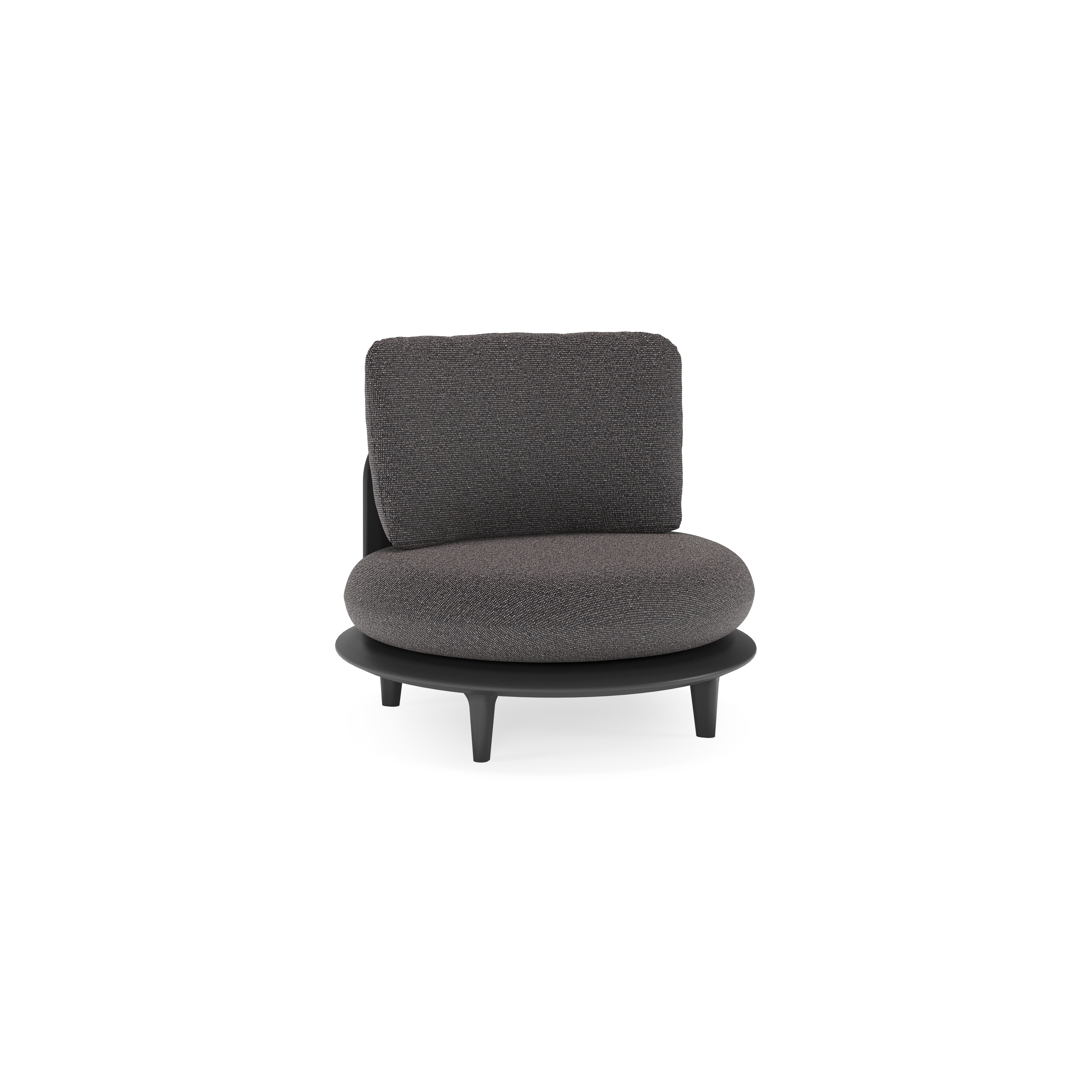 Bomero loungestoel in zwart aluminium met firenze tunder all weather solica kussen