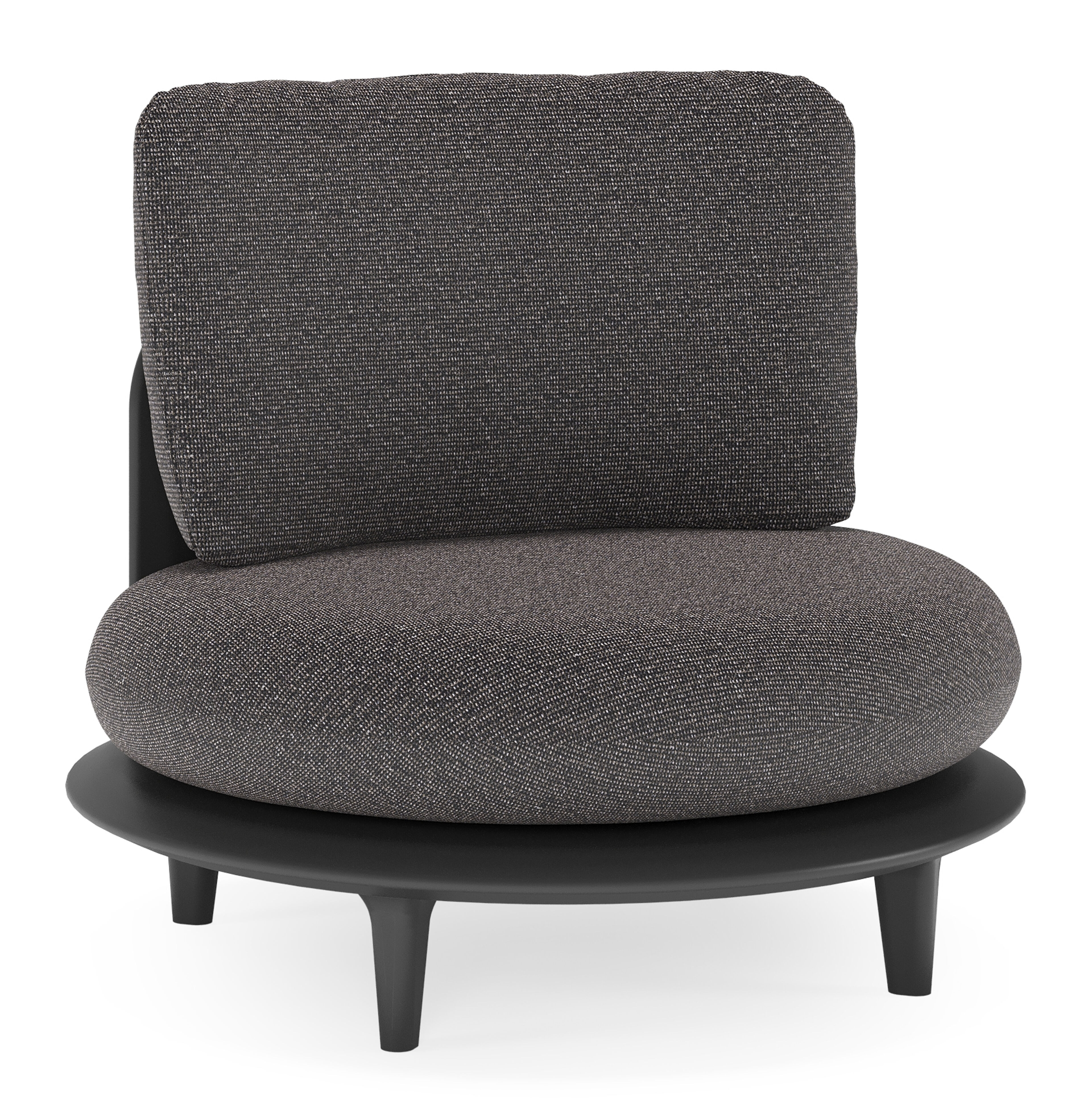 Bomero loungestoel in zwart aluminium met firenze tunder all weather solica kussen