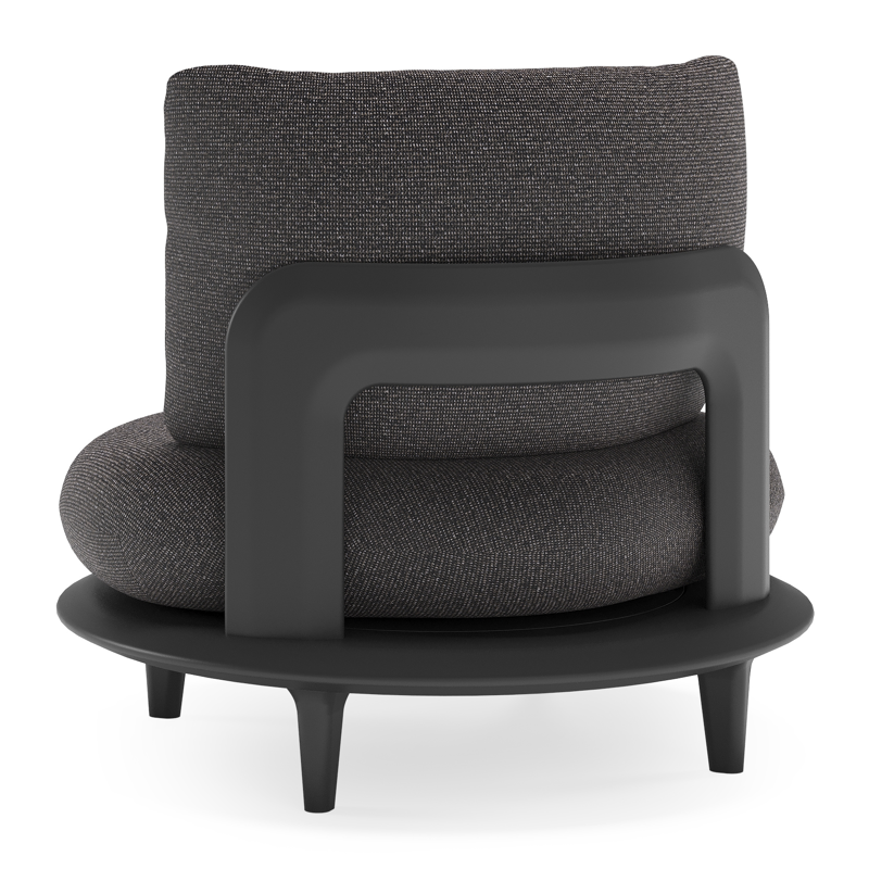 Bomero loungestoel in zwart aluminium met firenze tunder all weather solica kussen