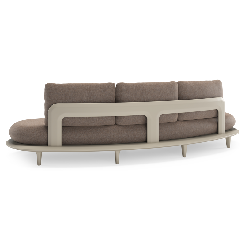 Bomero loungebank in beige aluminium met savane earth all weather sunbrella® luxe kussen