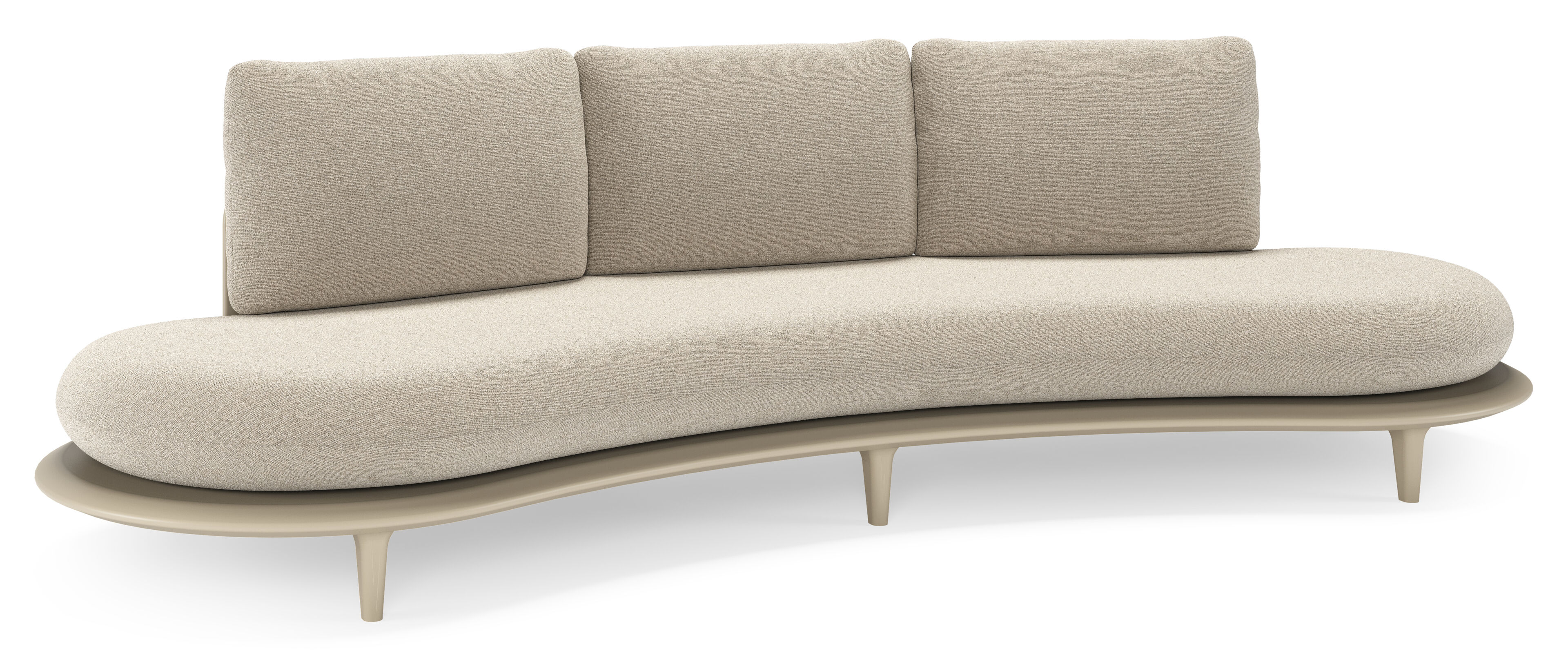Bomero loungebank in beige aluminium met catania greige all weather cosytica kussen