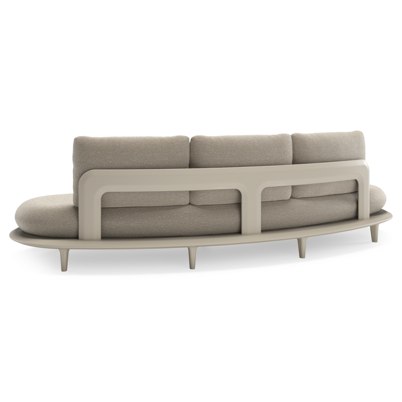 Bomero loungebank in beige aluminium met catania greige all weather cosytica kussen