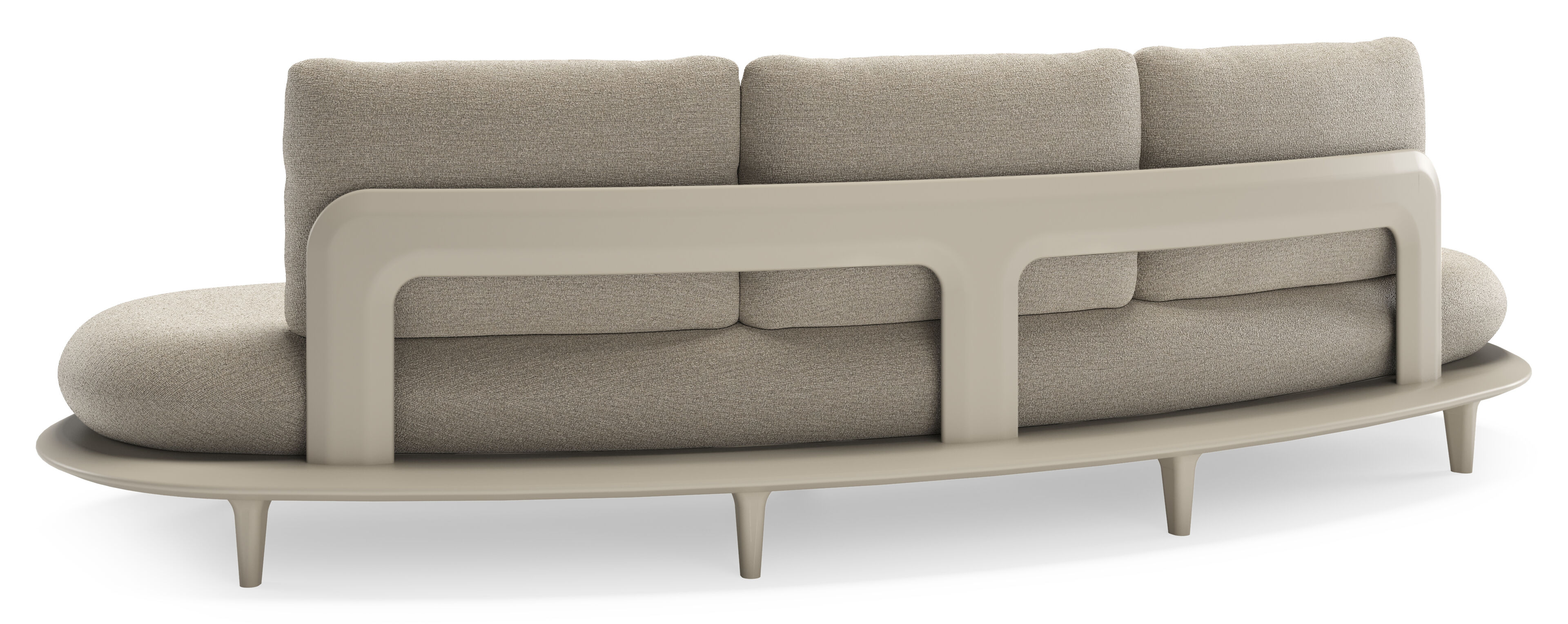 Bomero loungebank in beige aluminium met catania greige all weather cosytica kussen