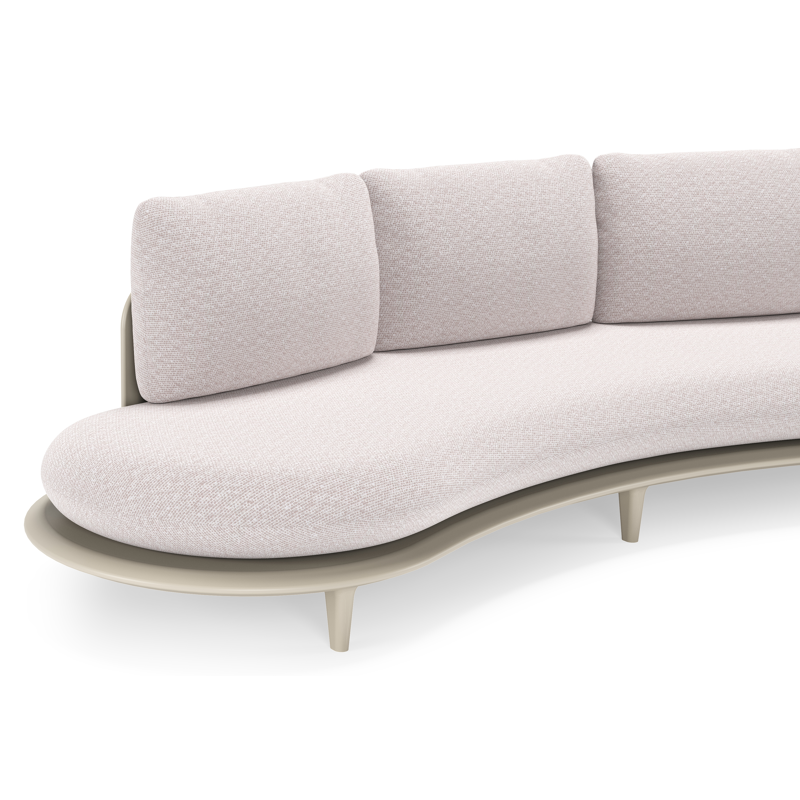 Bomero loungebank in beige aluminium met wander gobi all weather sunbrella® luxe kussen