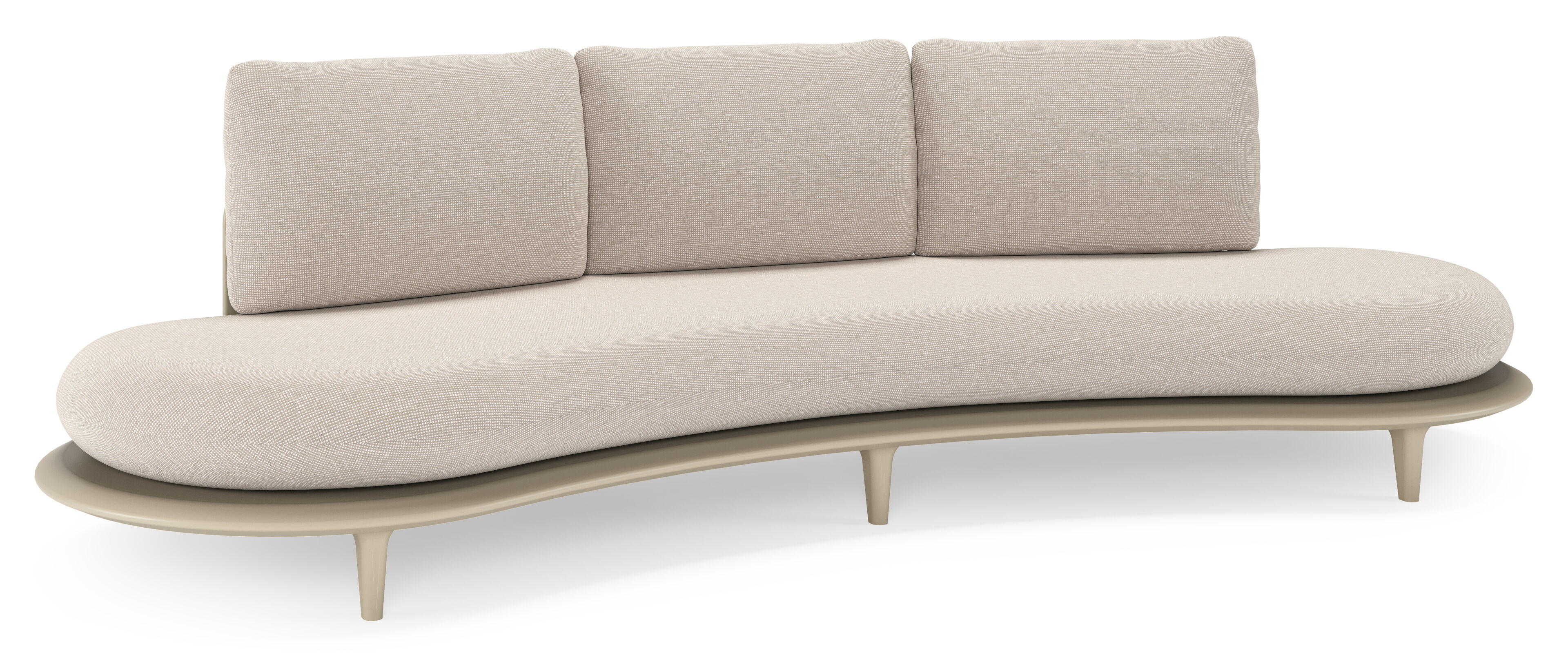 Bomero loungebank in beige aluminium met slow farafra all weather sunbrella® luxe kussen