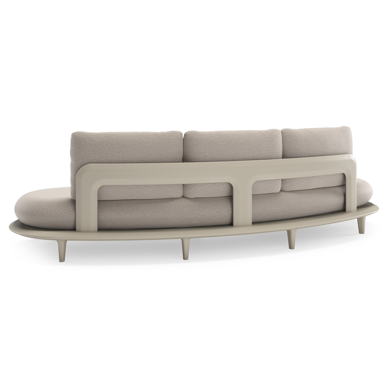 Bomero loungebank in beige aluminium met slow farafra all weather sunbrella® luxe kussen
