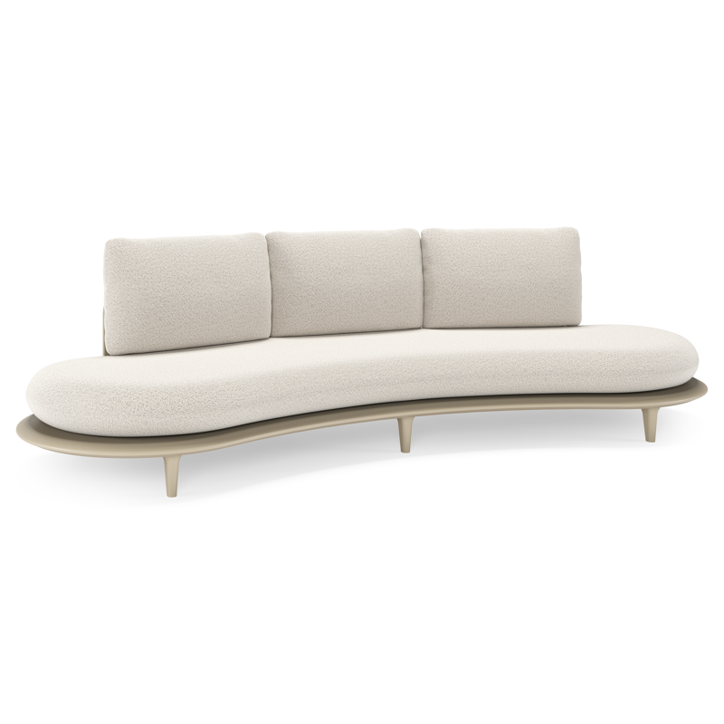 Bomero loungebank in beige aluminium met firenze natural all weather solica kussen