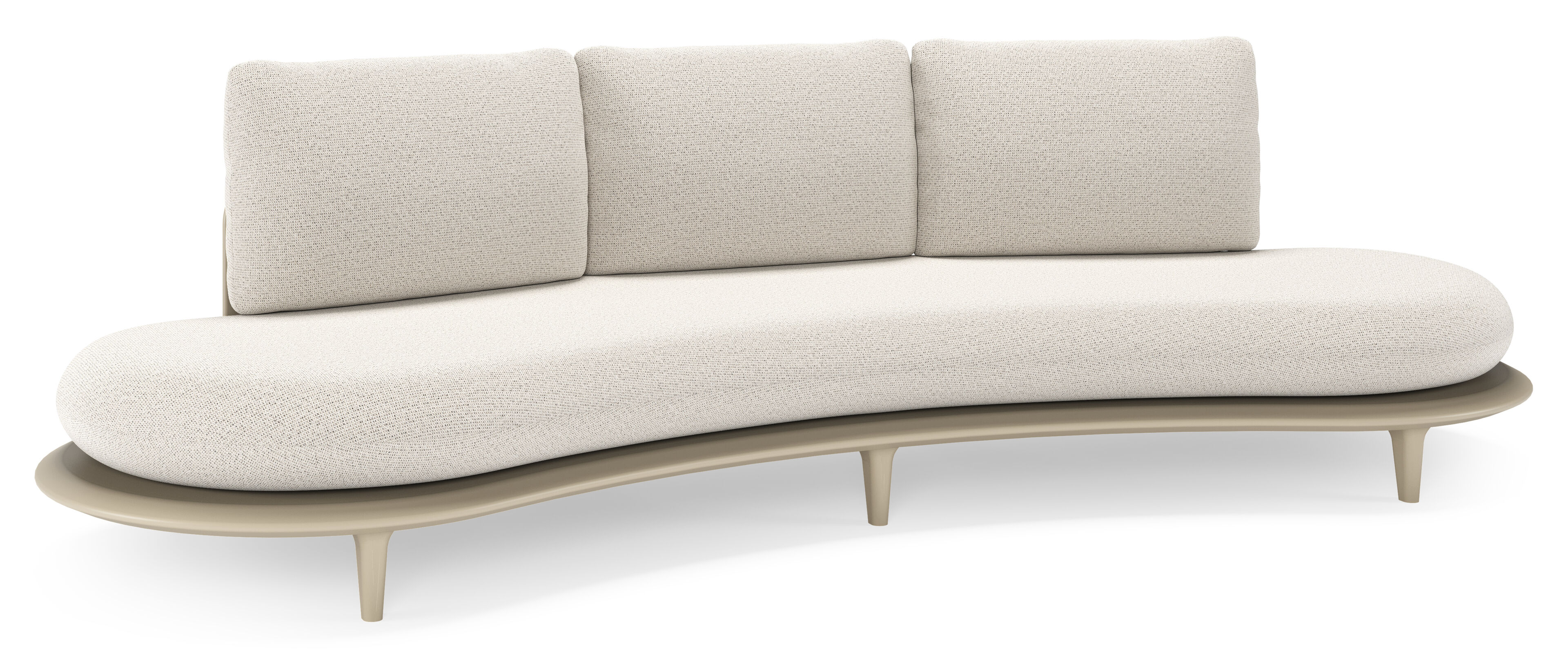Canape de jardin Bomero en aluminium beige et coussins en all weather solica firenze natural