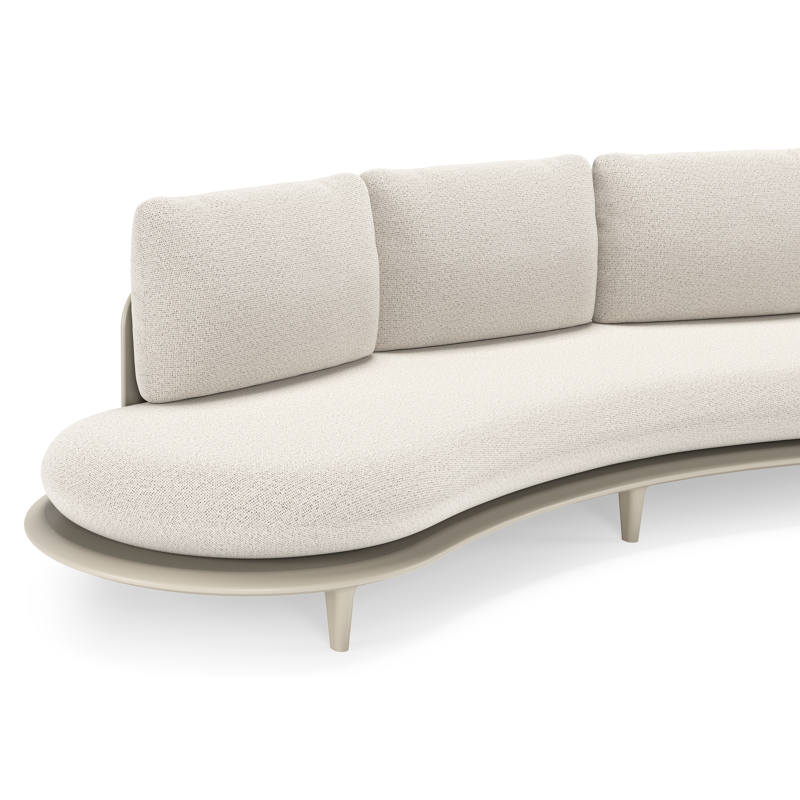 Bomero loungebank in beige aluminium met firenze natural all weather solica kussen