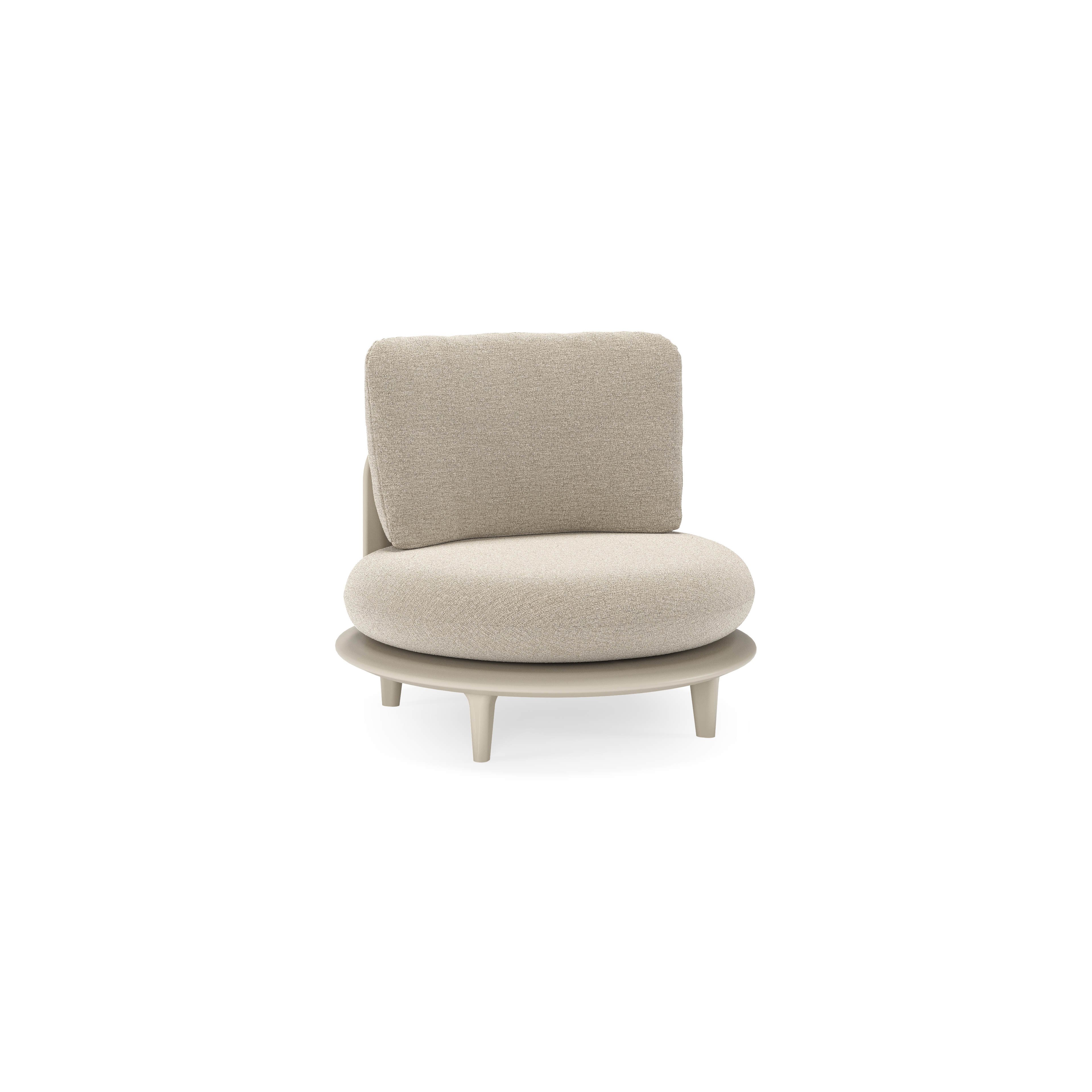 Bomero loungestoel in beige aluminium met catania greige all weather cosytica kussen