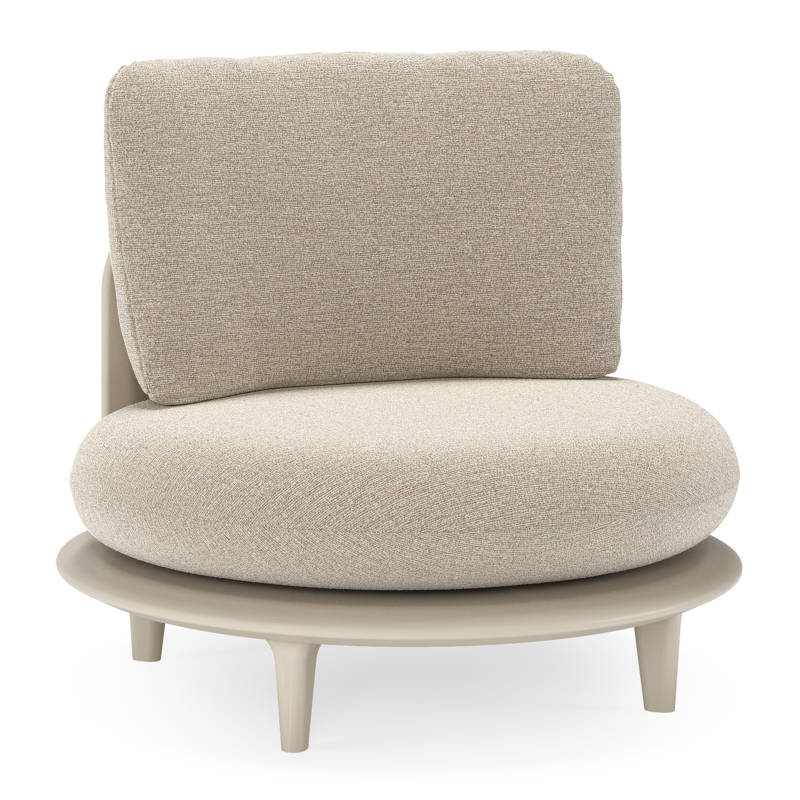 Bomero loungestoel in beige aluminium met catania greige all weather cosytica kussen