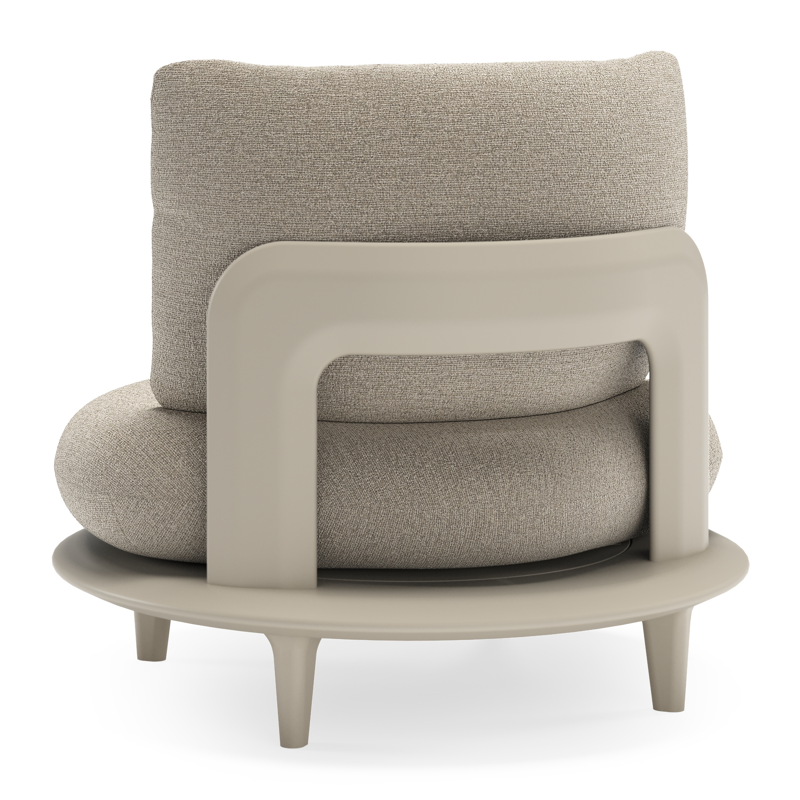 Bomero loungestoel in beige aluminium met catania greige all weather cosytica kussen
