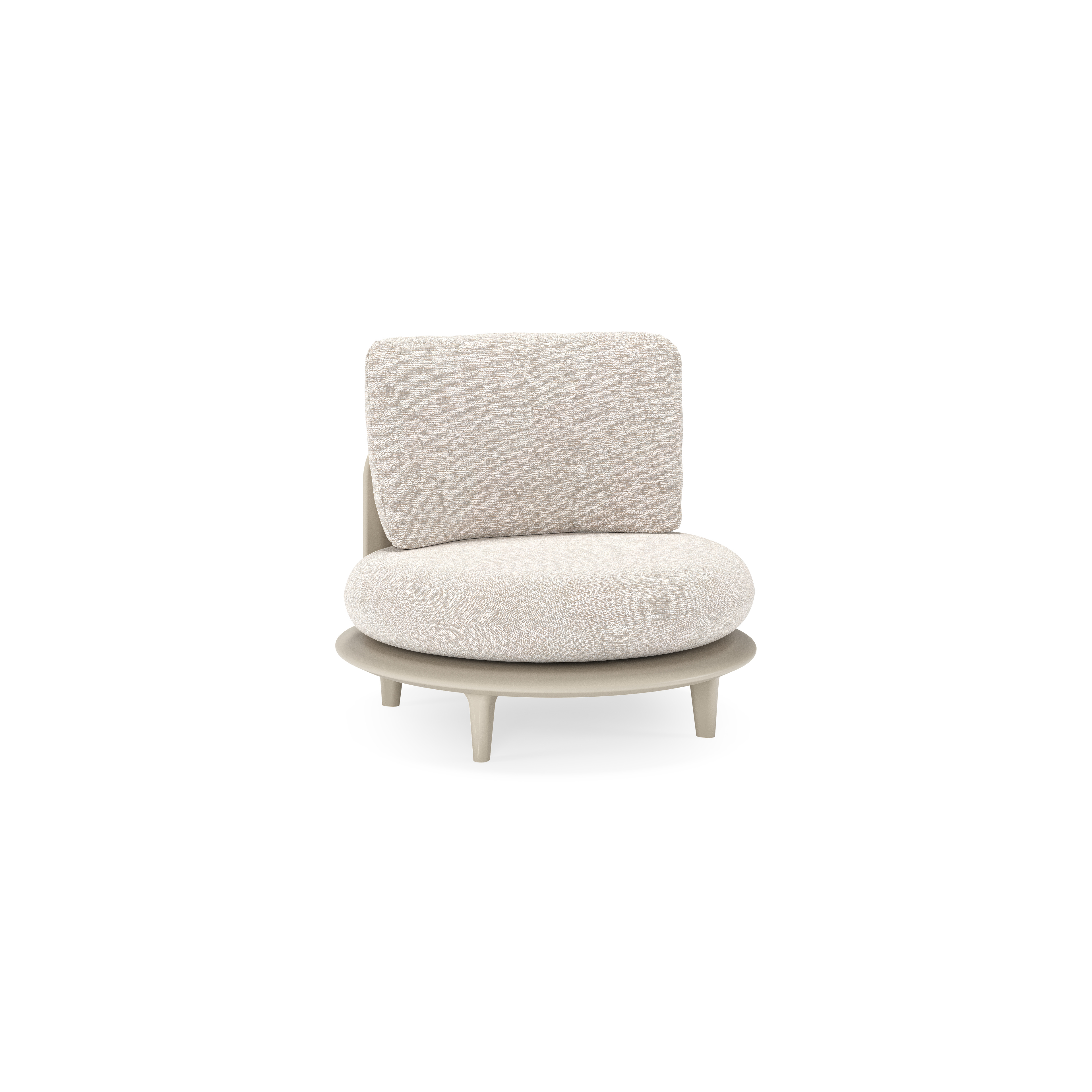 Bomero loungestoel in beige aluminium met tundra sand all weather sunbrella® luxe kussen