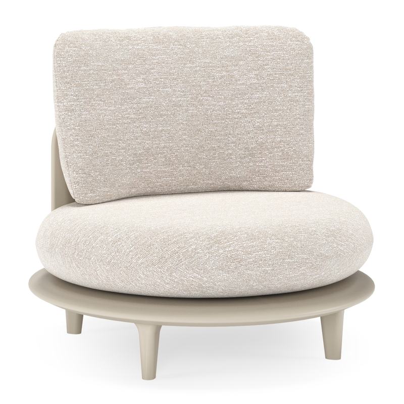 Bomero loungestoel in beige aluminium met tundra sand all weather sunbrella® luxe kussen