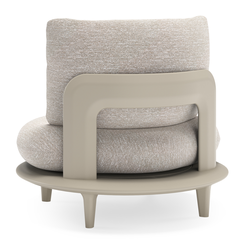 Bomero loungestoel in beige aluminium met tundra sand all weather sunbrella® luxe kussen