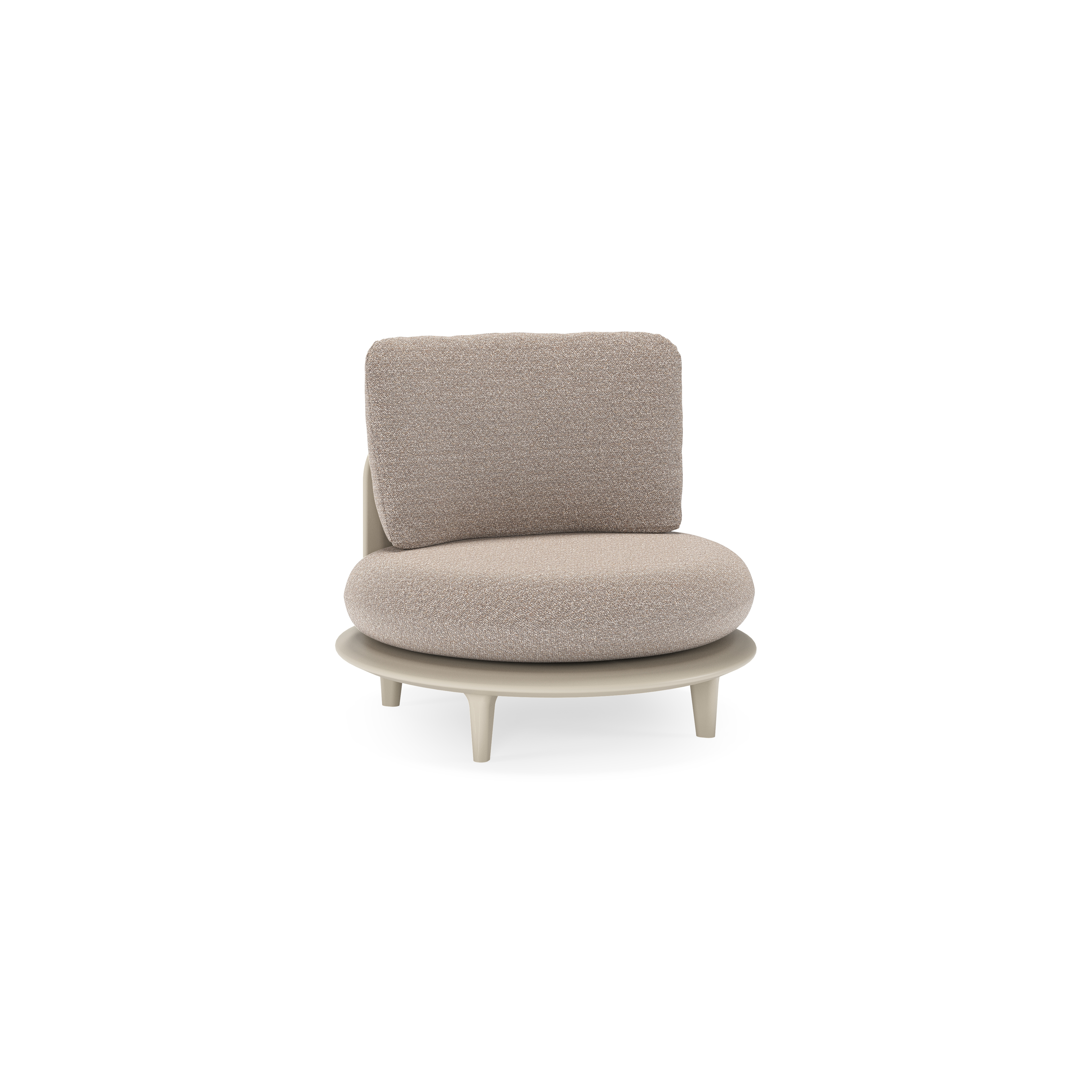 Bomero loungestoel in beige aluminium met wander manioc all weather sunbrella® luxe kussen
