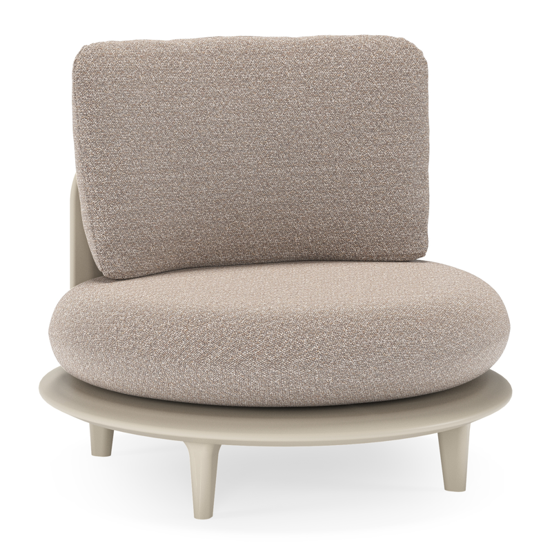 Bomero loungestoel in beige aluminium met wander manioc all weather sunbrella® luxe kussen