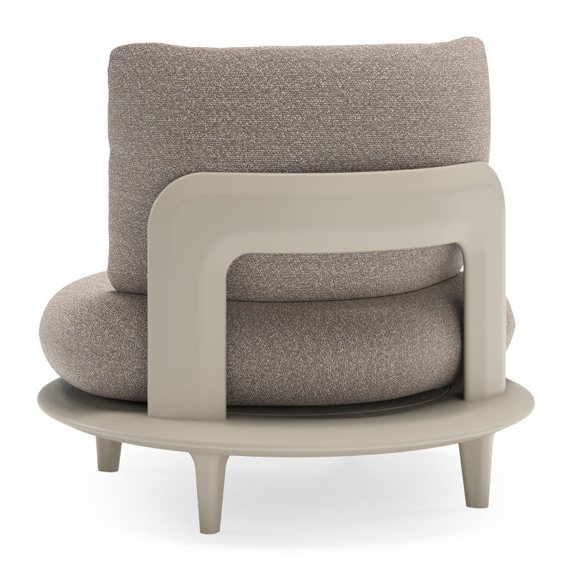 Bomero loungestoel in beige aluminium met wander manioc all weather sunbrella® luxe kussen