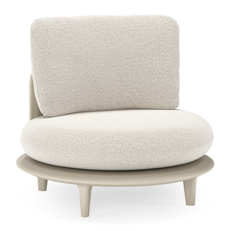 Fauteuil de jardin Bomero en aluminium beige et coussins en all weather solica firenze natural