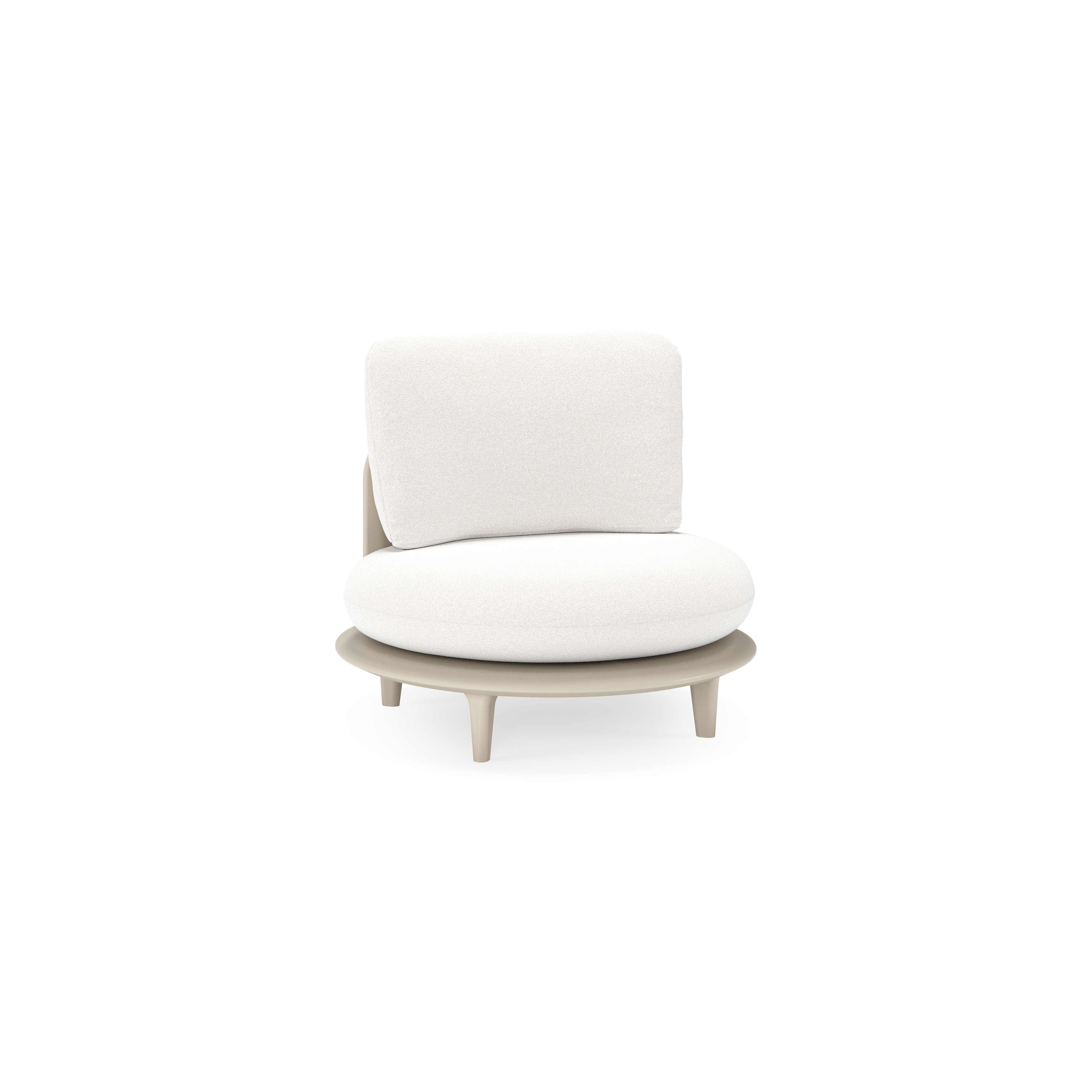Bomero loungestoel in beige aluminium met soul optik all weather solica kussen
