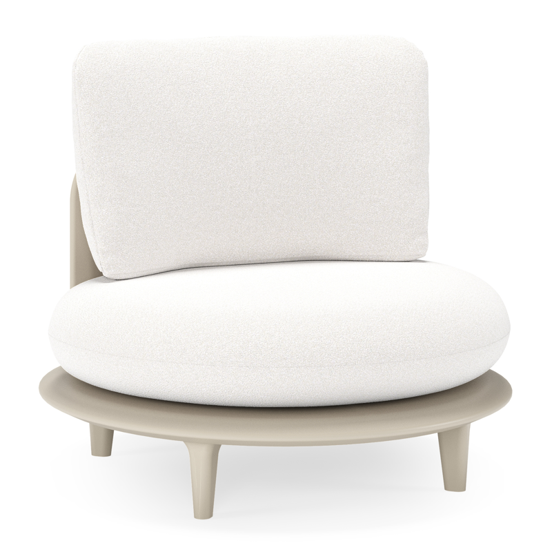 Bomero loungestoel in beige aluminium met soul optik all weather solica kussen