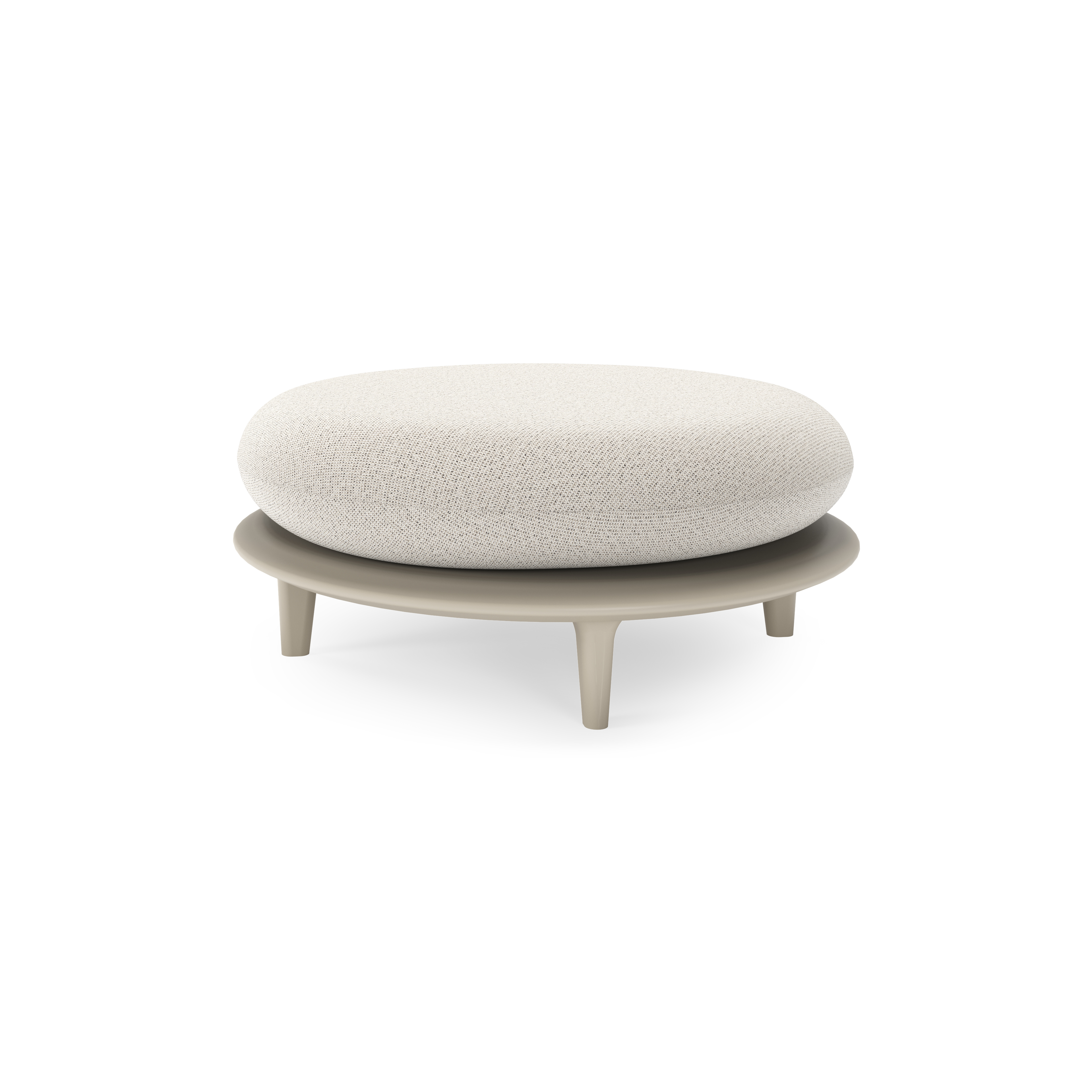 Bomero poef in beige aluminium met firenze natural all weather solica kussen