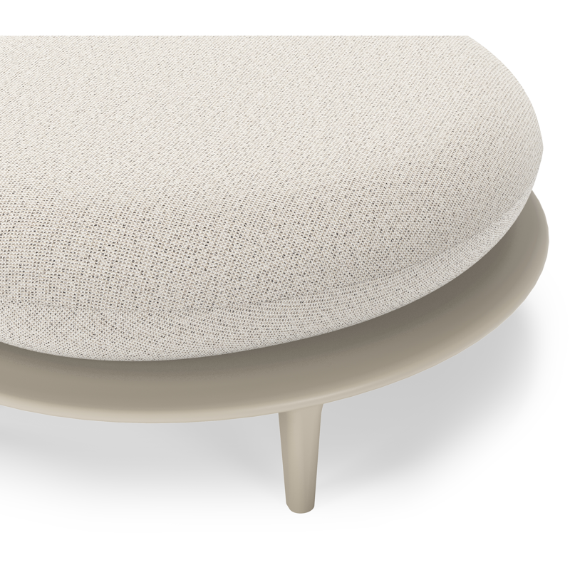 Bomero poef in beige aluminium met firenze natural all weather solica kussen