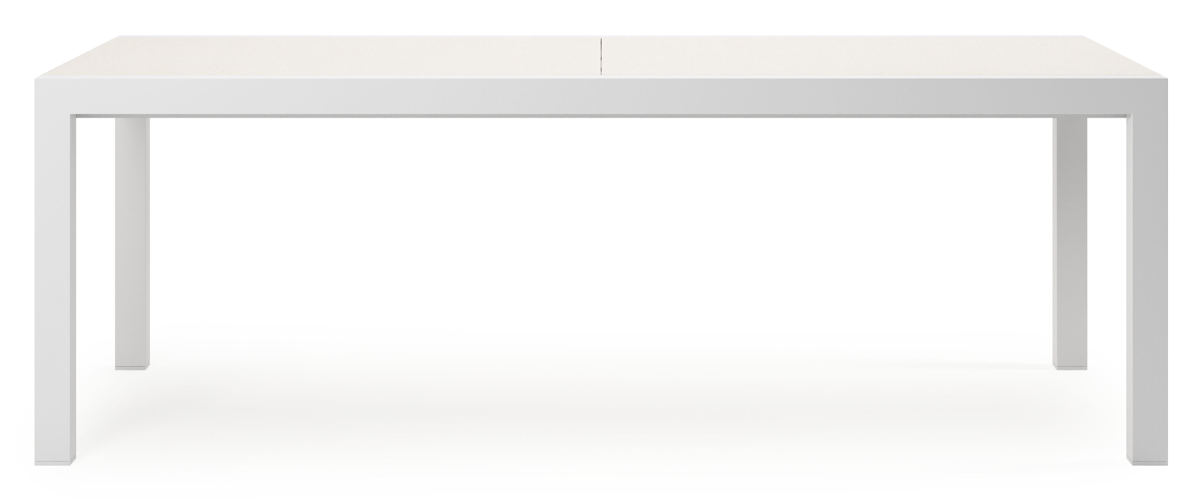 Table de jardin Calobra rectangulaire en aluminium blanc et sintered stone crema minerale - Lg. 220 - 330 x Lrg. 107 x Haut. 75 cm