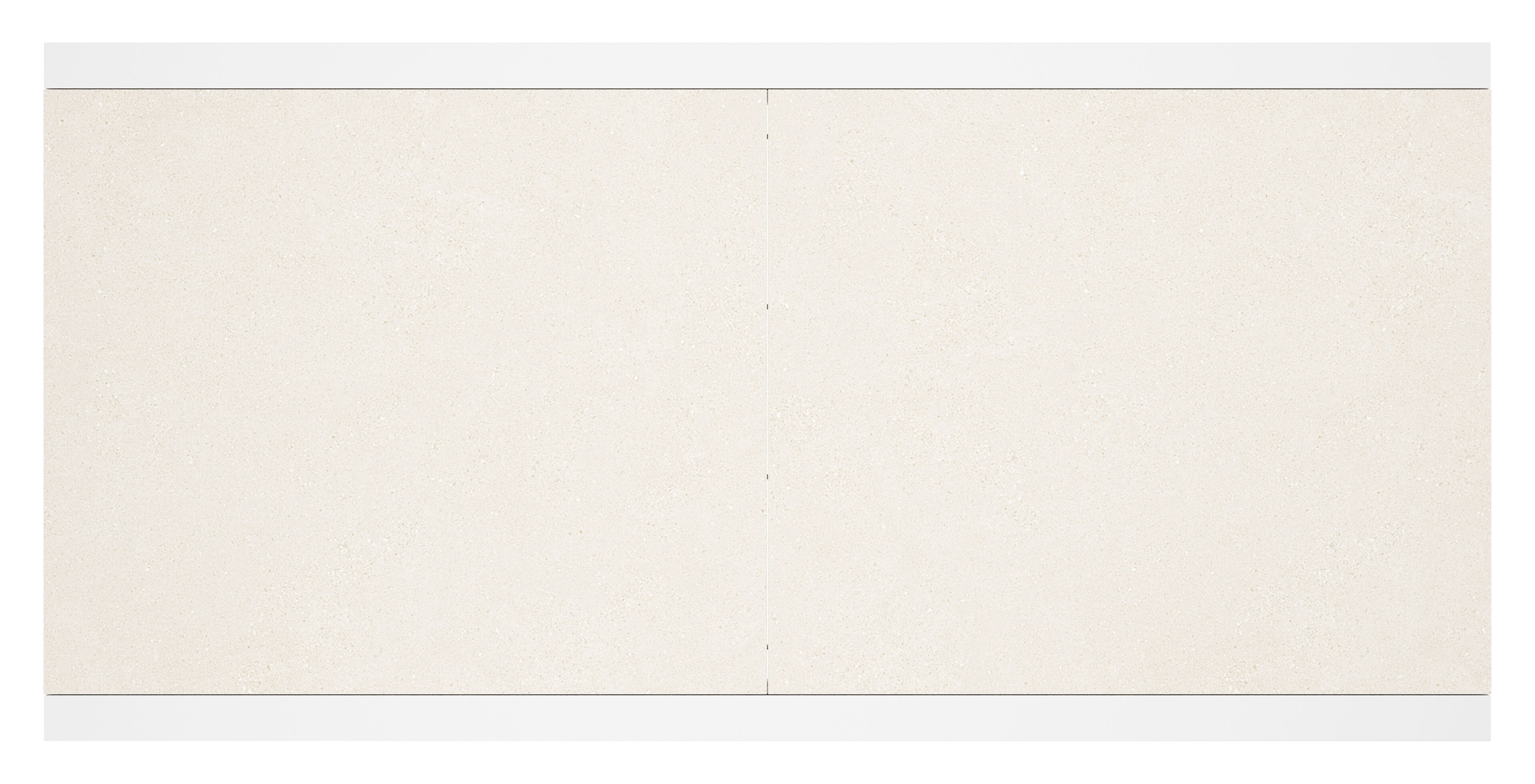 Table de jardin Calobra rectangulaire en aluminium blanc et sintered stone crema minerale - Lg. 220 - 330 x Lrg. 107 x Haut. 75 cm