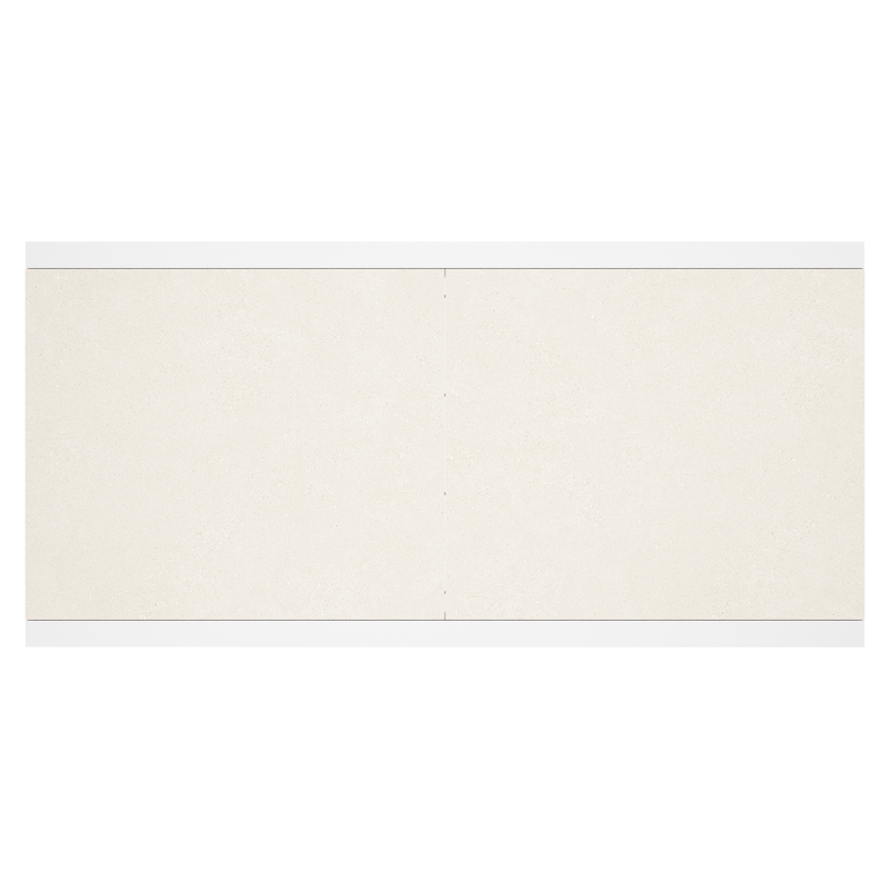Table de jardin Calobra rectangulaire en aluminium blanc et sintered stone crema minerale - Lg. 220 - 330 x Lrg. 107 x Haut. 75 cm