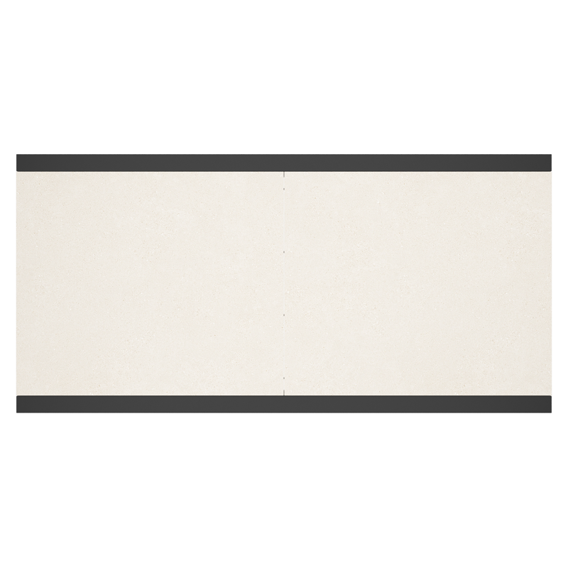Calobra tuintafel rechthoekig in zwart aluminium en sintered stone crema minerale - L 220 - 330 x B 107 x H 75 cm