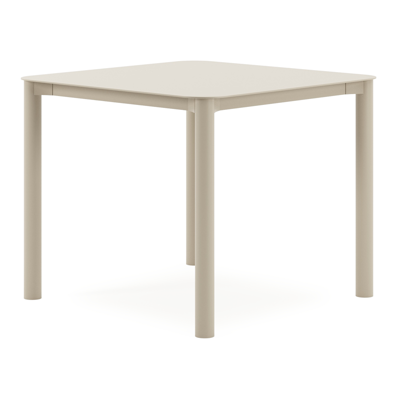 Orso tuintafel afgerond vierkant in beige aluminium - L 90 x B 90 x H 75 cm